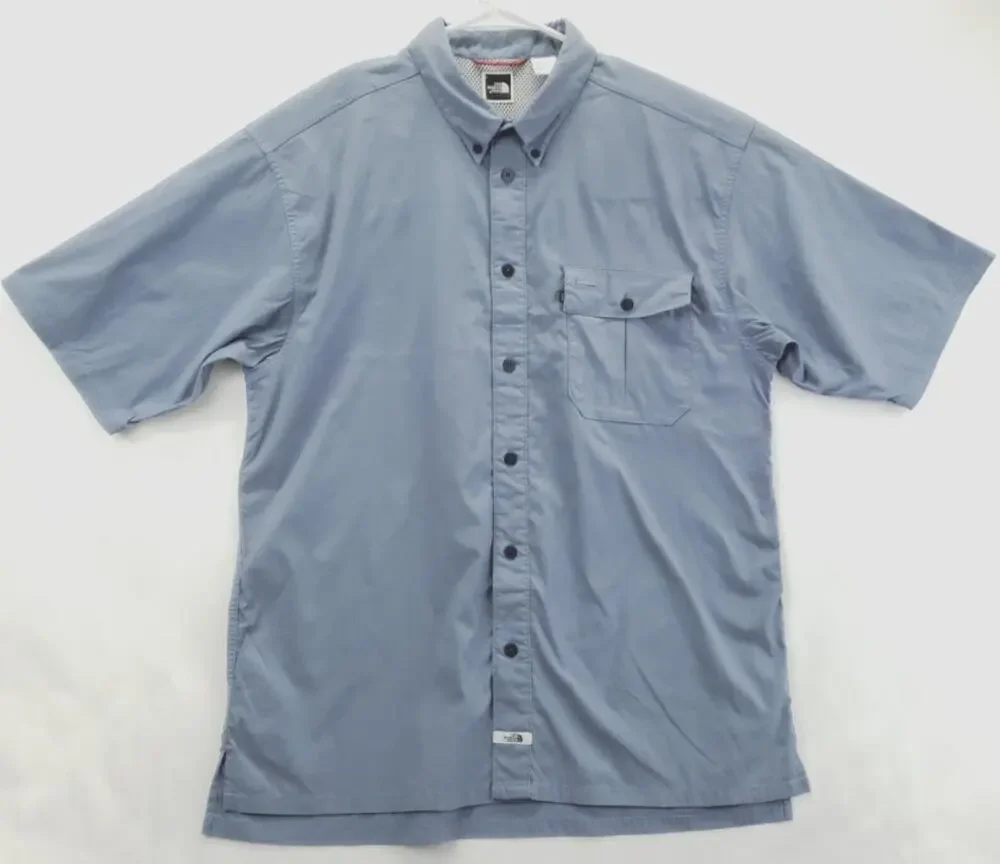 The North Face Shirt Mens Large Blue Vented Fishing Classic Button-Up